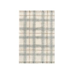 Krémovobiely/šalviový zelený prateľný/ručne tkaný bavlnený koberec 140x190 cm Tartan Blue Sage – Lorena Canals vyobraziť
