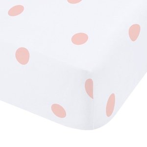 Biela/ružová napínacia flanelová plachta 135x190 cm Polka Dot – Catherine Lansfield vyobraziť