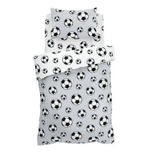 Svetlosivá fleecová detská obliečka na dvojlôžko 200x200 cm Football – Catherine Lansfield vyobraziť