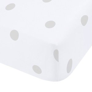 Biela/sivá napínacia flanelová plachta 150x200 cm Polka Dot – Catherine Lansfield vyobraziť