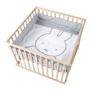 Biely/sivý mantinel do postieľky s prímesou bavlny 96 cm Miffy – Roba vyobraziť