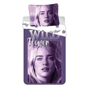 Fialová bavlnená detská obliečka na jednolôžko 200x140 cm Billie Eilish – Jerry Fabrics vyobraziť