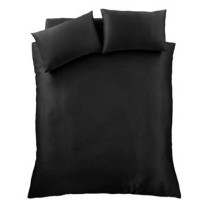 Čierne saténové obliečky na dvojlôžko 200x200 cm Silky Soft – Catherine Lansfield vyobraziť