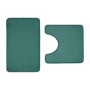 Zelené WC kúpeľňové predložky v súprave 2 ks z pamäťovej peny 50x80 cm Anti-Bacterial – Catherine Lansfield vyobraziť
