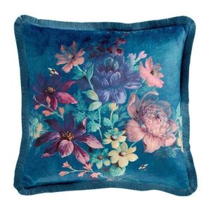 Zamatový dekoračný vankúš 45x45 cm Bridgerton Romantic Floral – Catherine Lansfield vyobraziť