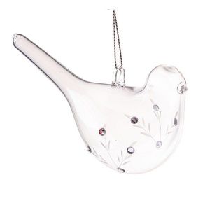 Sklenená vianočná ozdoba 6 cm Bird – Dakls vyobraziť