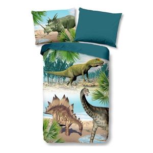 Zelená/modrá bavlnená detská obliečka na jednolôžko 140x200 cm Dino – Good Morning vyobraziť