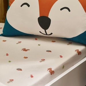 Béžová napínacia detská plachta na jednolôžko 90x190 cm Fox and Woodland Friends – Catherine Lansfield vyobraziť