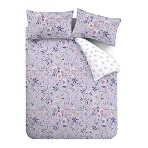 Biele/fialové obliečky na dvojlôžko/predĺžené 230x220 cm Isadora Floral – Catherine Lansfield vyobraziť