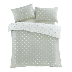 Biele/zelené flanelové obliečky na dvojlôžko/predĺžené 230x220 cm Polka Dot – Catherine Lansfield vyobraziť