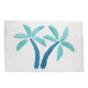 Biela/modrá kúpeľňová predložka 50x80 cm Palm Trees – Rex London vyobraziť