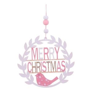 Drevená závesná vianočná dekorácia Merry Christmas – Casa Selección vyobraziť