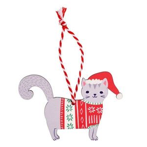 Drevená vianočná ozdoba 6, 5 cm Grey Cat – Rex London vyobraziť