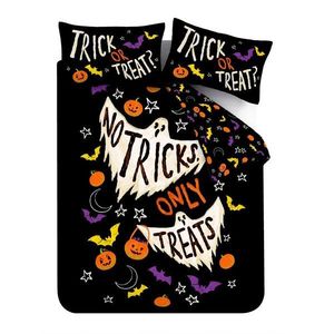 Čierne obliečky na dvojlôžko 200x200 cm Halloween Trick or Treat – Catherine Lansfield vyobraziť