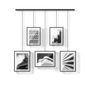 Čierne kovové rámčeky na stenu v súprave 5 ks 66x69 cm Exhibit – Umbra vyobraziť