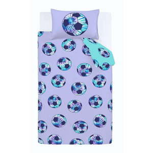 Fialová/tyrkysovomodrá detská obliečka na dvojlôžko 200x200 cm Tie Dye Football – Catherine Lansfield vyobraziť