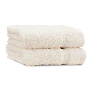 Krémovobiele froté bavlnené uteráky v súprave 2 ks 30x30 cm Zero Twist – Catherine Lansfield vyobraziť