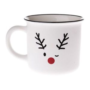 Biely porcelánový hrnček s vianočným motívom 380 ml Reindeer – Dakls vyobraziť