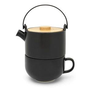Čierna kameninová čajová kanvica s hrnčekom Bredemeijer Umea, 500 ml vyobraziť