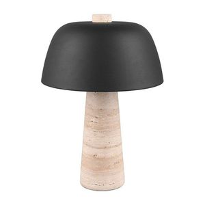 Čierna/béžová stolová lampa s kovovým tienidlom (výška 41 cm) Timba – Trio Select vyobraziť