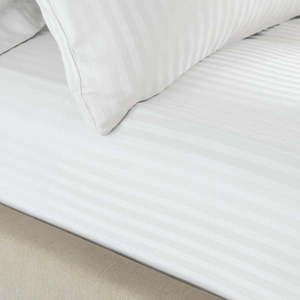 Biela napínacia damašková plachta 150x200 cm Satin Stripe – Catherine Lansfield vyobraziť