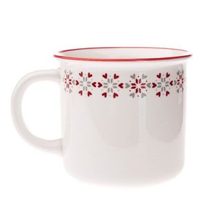 Biely porcelánový hrnček s vianočným motívom 380 ml – Dakls vyobraziť