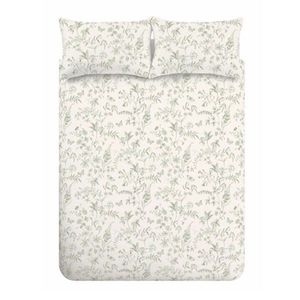 Zelené/krémovobiele bavlnené obliečky na dvojlôžko/predĺžené 230x220 cm Thea Floral – Bianca vyobraziť