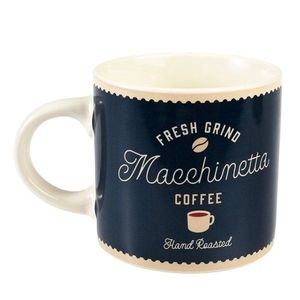 Tmavomodrý/krémovobiely keramický hrnček 350 ml Macchinetta – Rex London vyobraziť