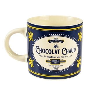 Tmavomodrý/krémovobiely keramický hrnček 350 ml Chocolat Chaud – Rex London vyobraziť
