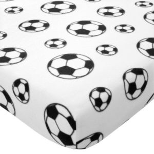 Biela napínacia fleecová detská plachta na dvojlôžko 135x190 cm Football – Catherine Lansfield vyobraziť