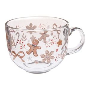 Sklenený hrnček s vianočným motívom 500 ml Gingerbread – Dakls vyobraziť