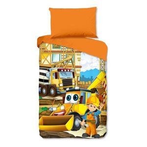 Oranžová bavlnená detská obliečka na jednolôžko 140x200 cm Building – Good Morning vyobraziť