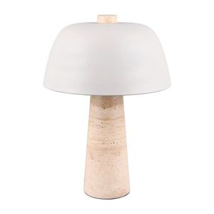 Biela/béžová stolová lampa s kovovým tienidlom (výška 41 cm) Timba – Trio Select vyobraziť