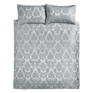 Sivé damaškové obliečky na dvojlôžko/predĺžené 230x220 cm Damask Jacquard – Catherine Lansfield vyobraziť
