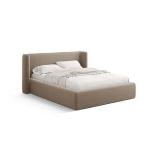 Svetlohnedá čalúnená dvojlôžková posteľ s úložným priestorom s roštom 180x200 cm Jason – Windsor & Co Sofas vyobraziť