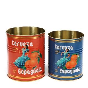Dekoratívne cínové úložné boxy v súprave 2 ks ø 11x13 cm Cerveza Española – Rex London vyobraziť