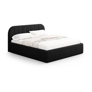 Čierna čalúnená dvojlôžková posteľ s úložným priestorom s roštom 160x200 cm Juno – Windsor & Co Sofas vyobraziť