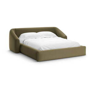 Zelená čalúnená dvojlôžková posteľ s úložným priestorom s roštom 160x200 cm Campi – Cosmopolitan Design vyobraziť