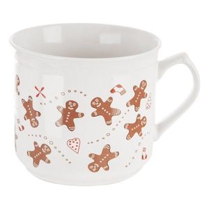 Biely keramický hrnček s vianočným motívom 500 ml Gingerbread – Dakls vyobraziť