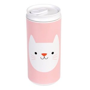 Svetloružová detská fľaša z bioplastu 330 ml Cookie the Cat – Rex London vyobraziť