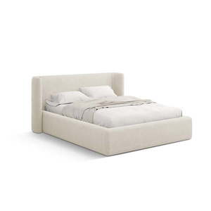Krémovobiela čalúnená dvojlôžková posteľ s úložným priestorom s roštom 160x200 cm Jason – Windsor & Co Sofas vyobraziť