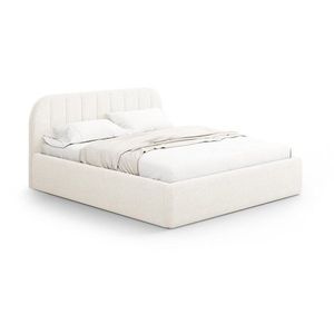 Slonovinová čalúnená dvojlôžková posteľ s úložným priestorom s roštom 140x200 cm Juno – Windsor & Co Sofas vyobraziť