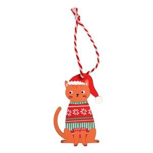 Drevená vianočná ozdoba 5 cm Ginger Cat – Rex London vyobraziť