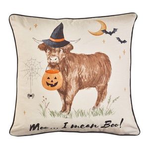 Dekoračný vankúš s halloweenským motívom 45x45 cm Halloween Highland Cow – Catherine Lansfield vyobraziť