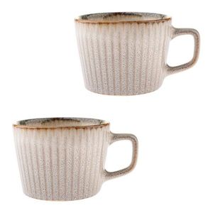 Krémovobiele kameninové hrnčeky v súprave 2 ks na cappuccino 190 ml Tone – Dakls vyobraziť