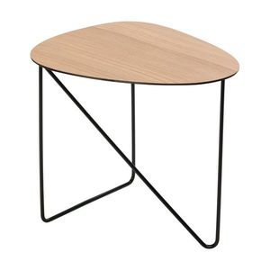Kovový konferenčný stolík v prírodnej farbe 37x44 cm Curve M Wood – LIND DNA vyobraziť