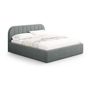 Tmavosivá čalúnená dvojlôžková posteľ s úložným priestorom s roštom 160x200 cm Juno – Windsor & Co Sofas vyobraziť