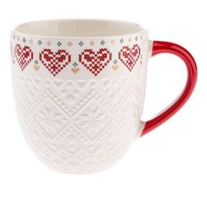 Biely porcelánový hrnček s vianočným motívom 630 ml Knitting – Dakls vyobraziť