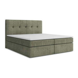 Zelená boxspring posteľ s úložným priestorom 140x200 cm Palta – Makamii vyobraziť