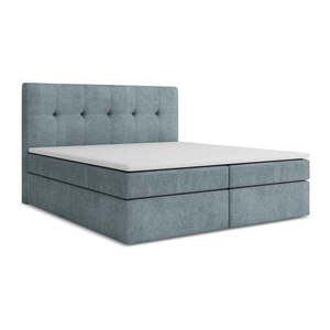Svetlomodrá boxspring posteľ s úložným priestorom 180x200 cm Palta – Makamii vyobraziť
